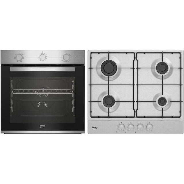 Beko Pachet built in Pachet Built In Beko BBSE12130XD | Cuptor 72L + Plita 4 Arzatoare, Inox