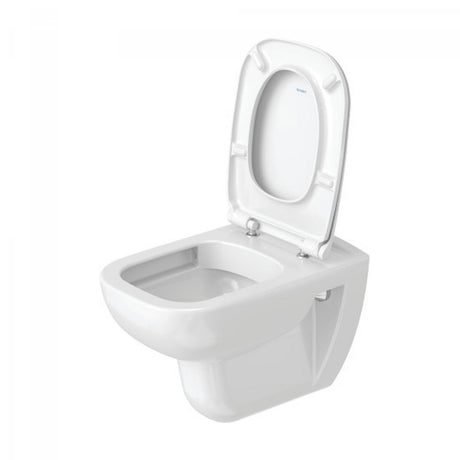 Duravit Vas wc + capac Duravit, Toilet-set w/m D-Code rimless washdown model, incl.s&c, w.SC, suspendat, evacuare orizontala, cu capac (0067390000), soft close, alb