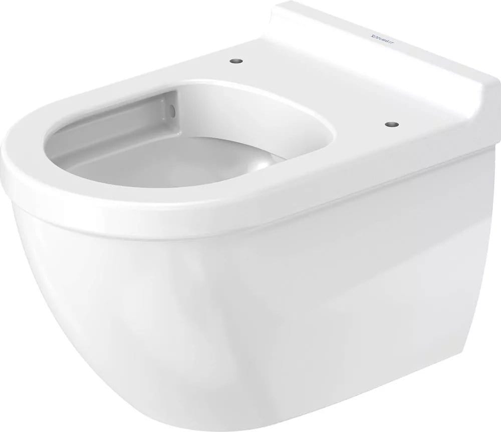 Duravit Vas wc Duravit, Toilet wall mounted 54 cm Starck 3 white, washdown, Durafix, rimless, suspendat, evacuare orizontala, fara capac (0063810000, 0063890000), alb