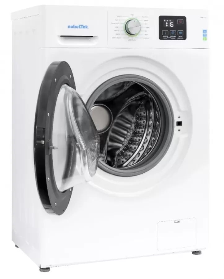 NobeLTek Masina de spalat rufe Nobeltek, 6 kg, 1200 rpm, clasa energetica E, 16 programe, functie curatare tambur, program scurt: 15 min, alb