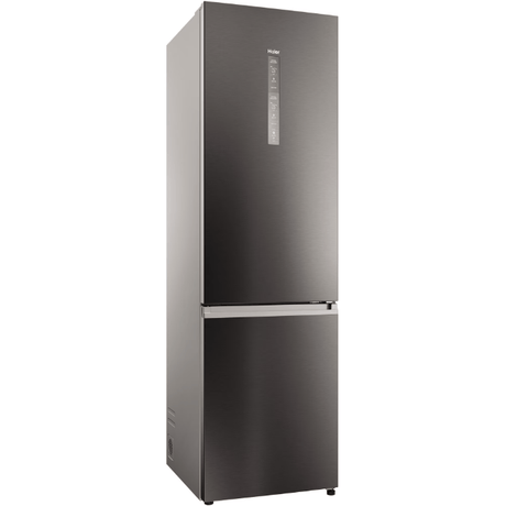 HAIER Combina frigorifica HAIER, No Frost, 406 l, H 205 cm, Clasa D, Wi-Fi, dark inox