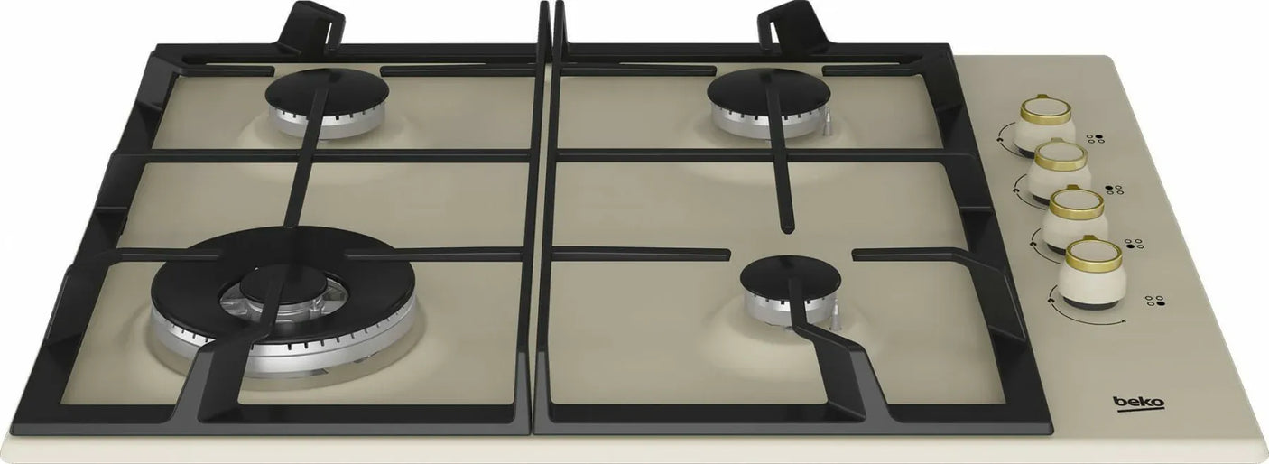 Beko Plita pe gaz Plita pe gaz Beko HIGG64125SCR | 4 arzatoare, gratar fonta, wok, Retro Crem