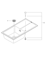 Grohe Chiuveta bucatarie Chiuveta Bucatarie Grohe 31641AP0 | 1000x500mm, Granit Negru, Reversibil