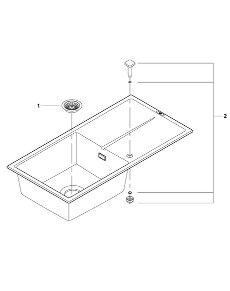 Grohe Chiuveta bucatarie Chiuveta Bucatarie Grohe 31641AP0 | 1000x500mm, Granit Negru, Reversibil