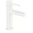 Roca Baterie lavoar Roca, Gama NU, monocomanda, marime S, levier metalic PIN, cartus ceramic, fara set de evacuare, glossy white, alb