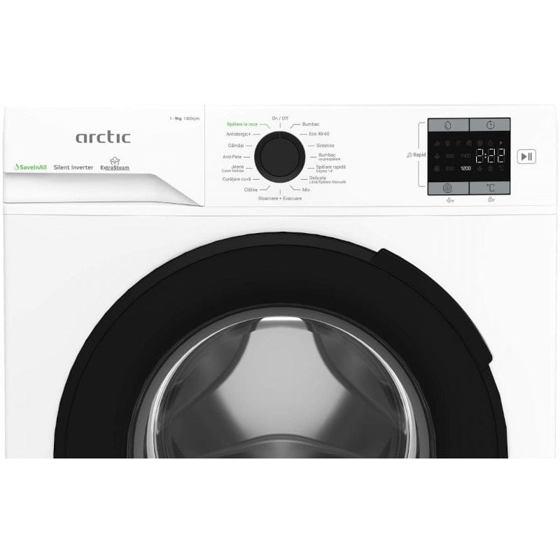 ARCTIC Masina de spalat rufe Masina de spalat rufe Arctic APLM1WFSU19410W | 9kg, 1400RPM, Clasa A, Inverter, ExtraSteam