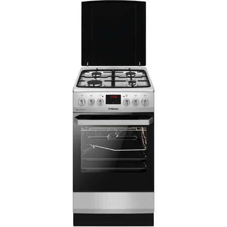 Aragaz Hansa FCMX592299 | 50cm, Mixt, 4 Arzatoare, Cuptor Electric 65L, Rotisor, Inox, 50x60x85cm