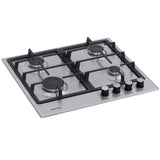 NobeLTek BI Plita incorporabila Inox, gaz, comenzi frontale, aprindere buton, inox, gratar fonta, Inox