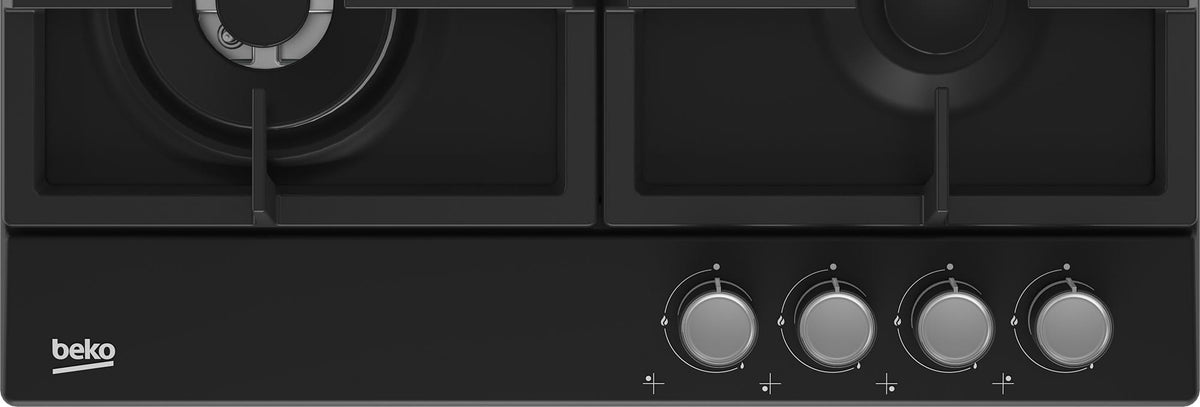 Beko Plita incorporabila Plita incorporabila Beko HIAW64225SB | Gaz, 4 arzatoare, Wok, Gratar fonta, Negru