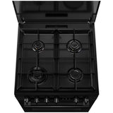 ELECTROLUX Aragaz ELECTROLUX, mixt, SteamBake, 4 arzatoare, Gaz + Electric, L 60 cm, Grill, negru