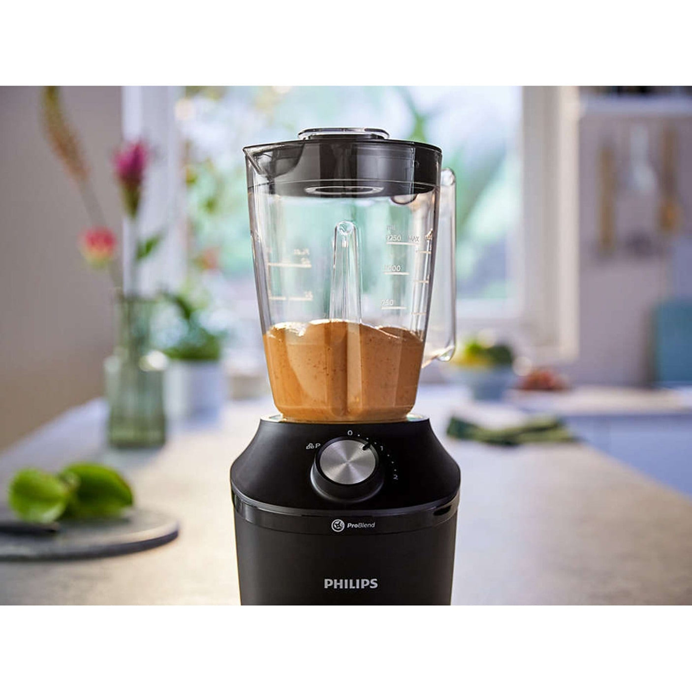 Philips Blender Philips Seria 3000, 600W, 2l, 2 viteze+Pulse, zdrobire gheata, Sistem ProBlend, aplicatia NutriU, Negru