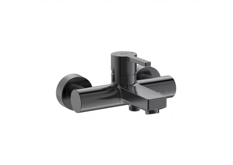 Roca Baterie cada Roca, Gama Naia, cartus ceramic, levier metalic, diverter, monocomanda, brushed titanium black, negru mat