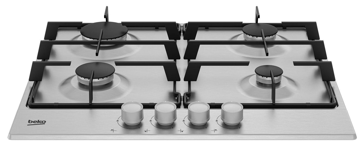 Beko Plita pe gaz Plita pe Gaz Beko HIAG64223SX | 60cm, 4 Arzatoare, Aprindere Integrata, Inox