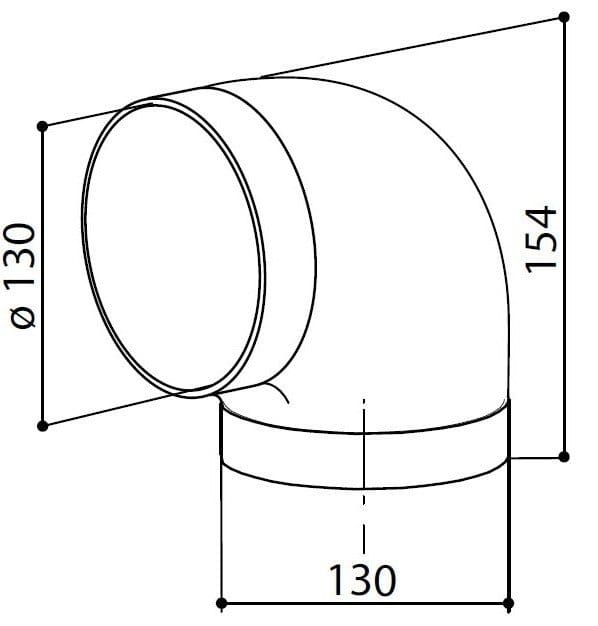 Faber Accesorii hote Cot Ventilatie Faber 112.0157.307 | 90 Grade, 125mm
