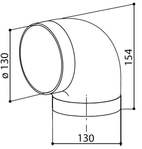 Faber Accesorii hote Cot Ventilatie Faber 112.0157.307 | 90 Grade, 125mm