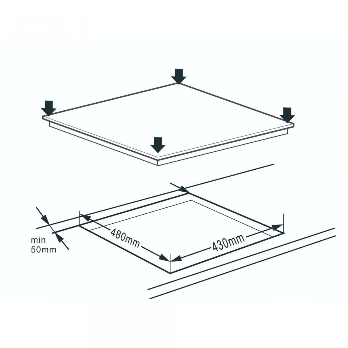 Plită Electrică Samus PSVE-43BG1 | 4700W, 45cm, Touch, 44x51x6cm