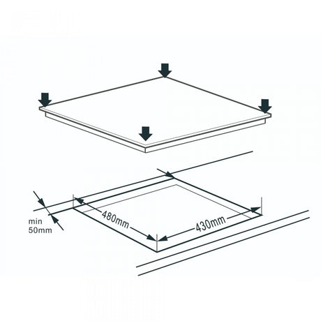 Plită Electrică Samus PSVE-43BG1 | 4700W, 45cm, Touch, 44x51x6cm