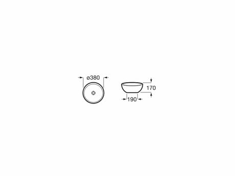 Roca Lavoar Lavoar Roca A32787K000 | Bol Rotund, 380mm, Montare Blat, Alb