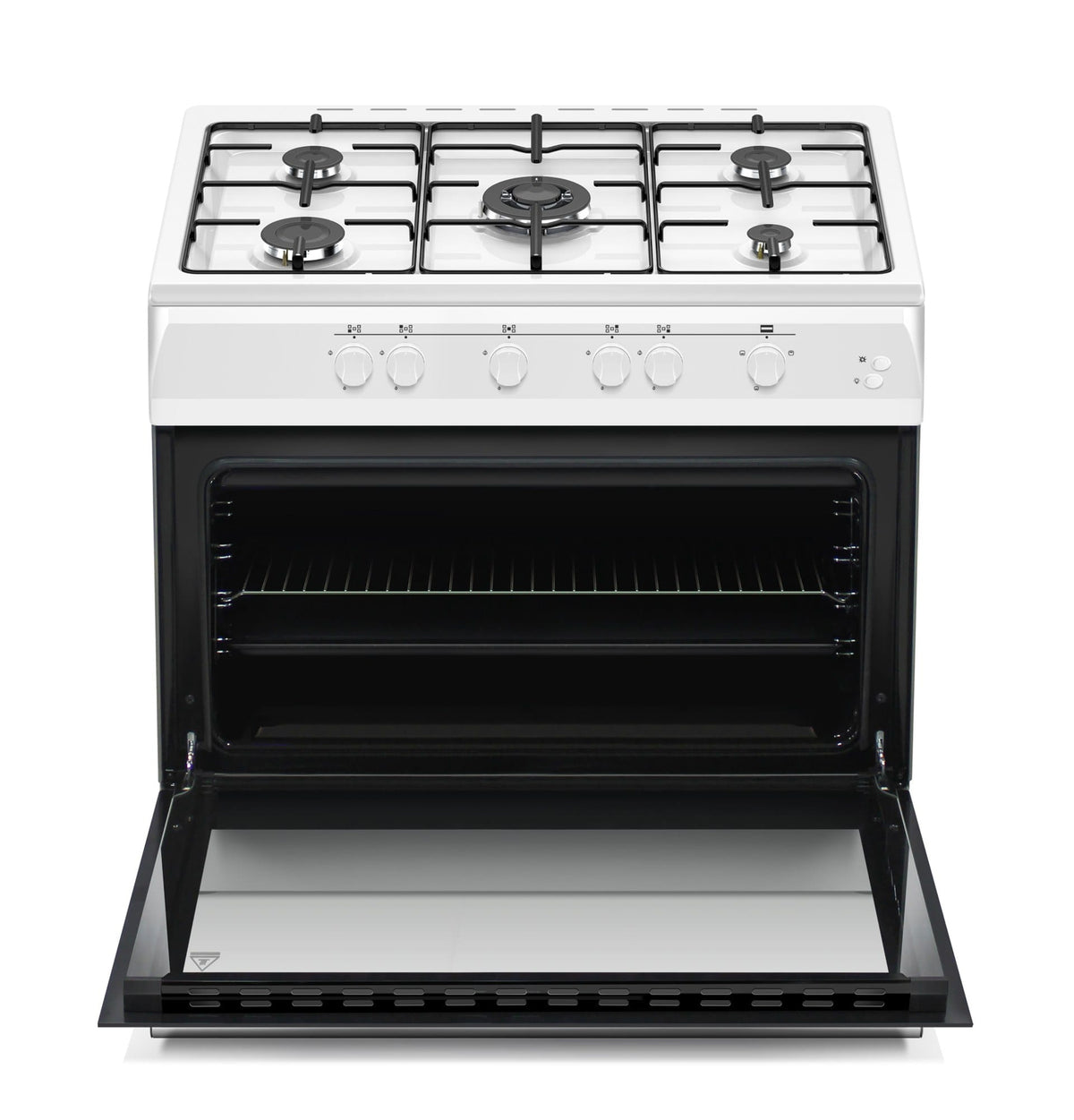 NobeLTek Cooking Aragaz Nobeltek, 60x90cm, plita gaz cu 5 ochiuri(arzator mare triplu), cuptor gaz (102l), aprindere electrica, grill, iluminare cuptor, echipat cu diuze GN, diuze GPL de schimb, alb