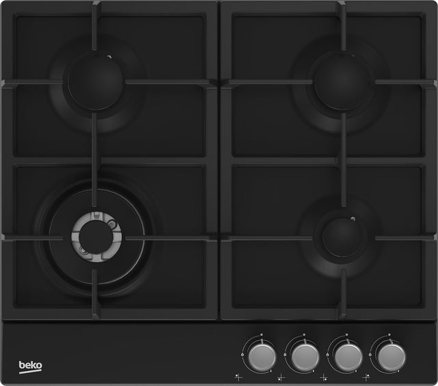 Beko Plita incorporabila Plita incorporabila Beko HIAW64225SB | Gaz, 4 arzatoare, Wok, Gratar fonta, Negru