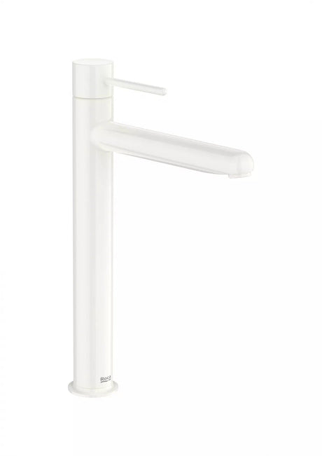 Roca Baterie lavoar Roca, Gama NU, monocomanda, marime XL, levier metalic PIN, cartus ceramic, fara set de evacuare, glossy white, alb