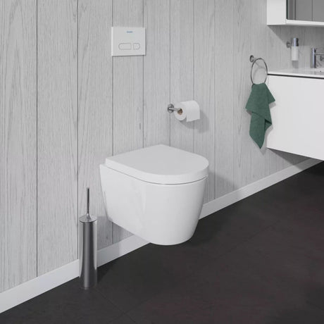 Duravit Vas wc Duravit, Toilet WM 480mm ME by Starck white washdown, Durafix, rimless, suspendat, evacuare orizontala, fara capac (0020110000 / 0020190000), design slim, alb