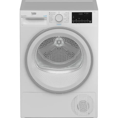 BEKO Uscator de rufe Beko, Pompa de caldura, 8 kg, 15 programe, Clasa C, RecycledDry, Motor ProSmartT Inverter, OptiSense, Aquawaver, Alb