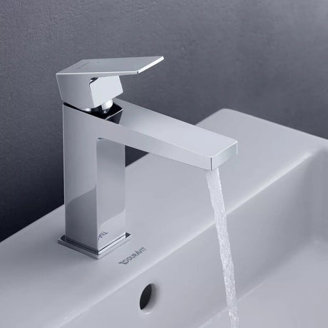 Duravit Baterie lavoar Duravit, Manhattan single lever bas. mixer M with pull-rod, monocomanda, marime M, cartus ceramic, set evacuare cu tija, crom
