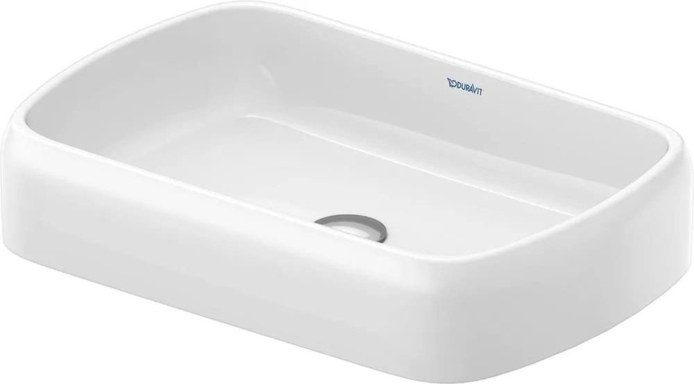 Duravit Lavoar Duravit, Above cb overstretched 60cm Qatego white w/o OF, w/o TP, ground, montare pe blat, oval, alb
