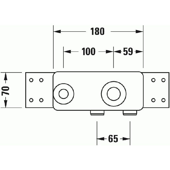 Duravit Corp incastrat Duravit, Basic set concealed WB G1/2", pt baterie monocomanda lavoar basic 2 gauri, montare pe perete, racorduri 1/2"