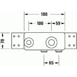 Duravit Corp incastrat Duravit, Basic set concealed WB G1/2", pt baterie monocomanda lavoar basic 2 gauri, montare pe perete, racorduri 1/2"