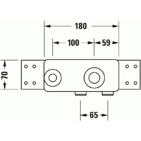 Duravit Corp incastrat Duravit, Basic set concealed WB G1/2", pt baterie monocomanda lavoar basic 2 gauri, montare pe perete, racorduri 1/2"