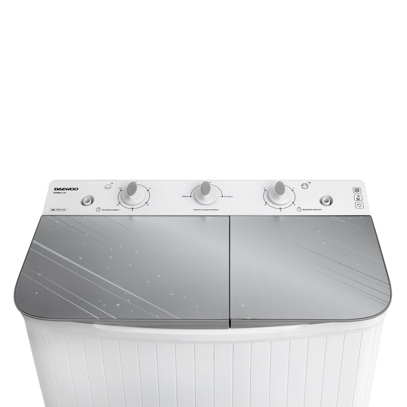 Daewoo Masina de spalat rufe Masina de spalat rufe semi-automata Daewoo DSWM 5.3S | 5kg, 350W, Timer 15min, Alb