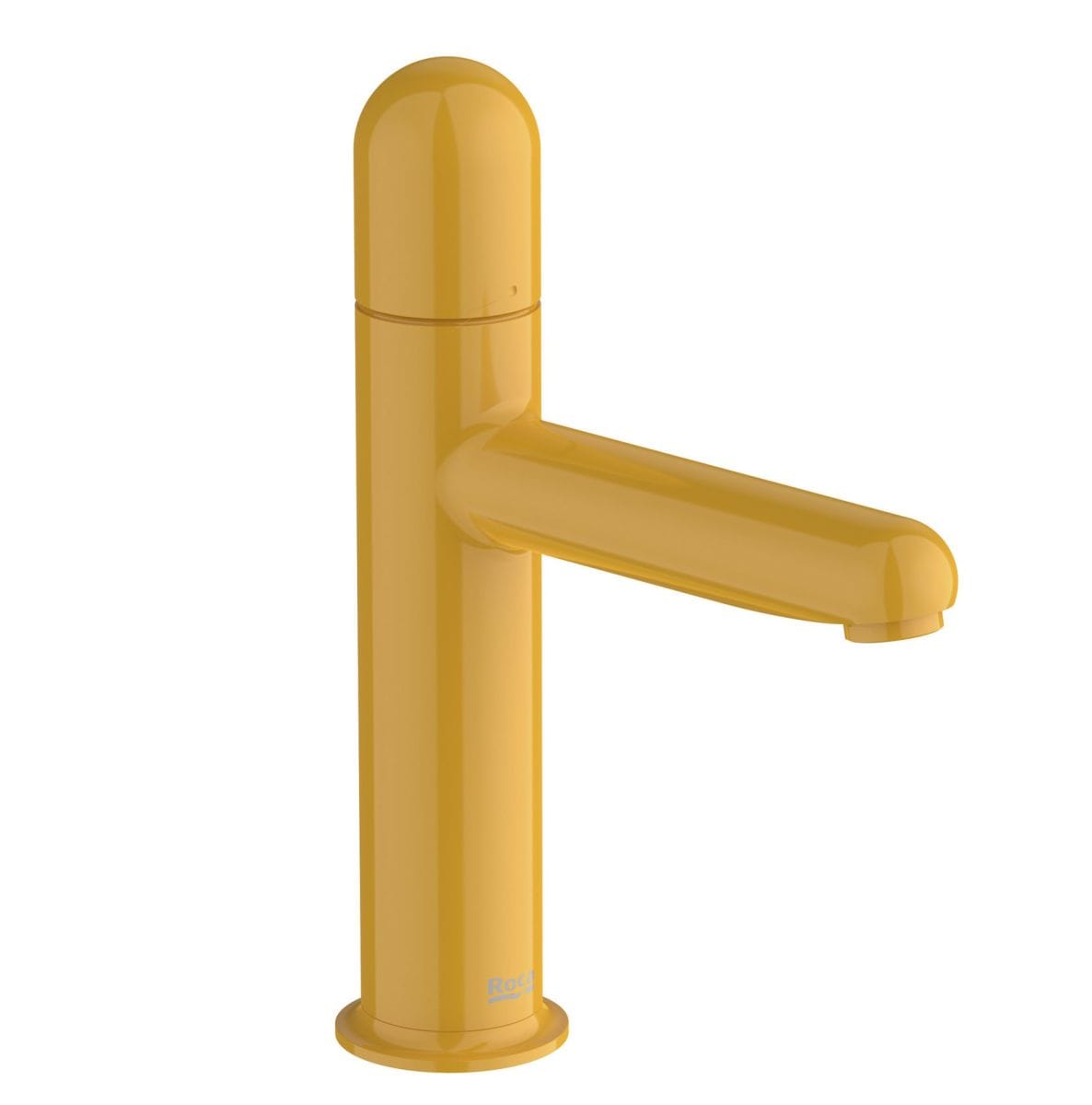 Roca Baterie lavoar Roca, Gama NU, monocomanda, marime S, levier metalic DOME, cartus ceramic, fara set de evacuare, honey yellow, galben
