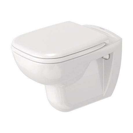 Duravit Vas wc + capac Duravit, Toilet wall mounted D-Code seat and cover, hinges s/steel, suspendat, evacuare orizontala, cu capac (0067310000), alb