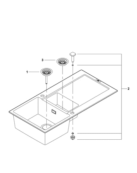 Grohe Chiuveta bucatarie Chiuveta Grohe K500 31646AP0 | 1000x500mm, 2 Boluri, Granit Negru