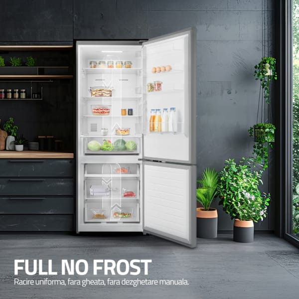 Samus Combina frigorifica Combina frigorifica Samus SCX755NFE | 450L, No Frost, Clasa E, Inox