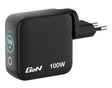 Verbatim Incarcator USB Adaptor de calatorie mini Verbatim 30239, GaN, 100W, display, USB-C1/C2 PD 3.0 pana la 100W, USB-A QC 3.0 pana la 30W, negru