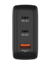 Verbatim Incarcator USB Adaptor de calatorie mini Verbatim 30239, GaN, 100W, display, USB-C1/C2 PD 3.0 pana la 100W, USB-A QC 3.0 pana la 30W, negru