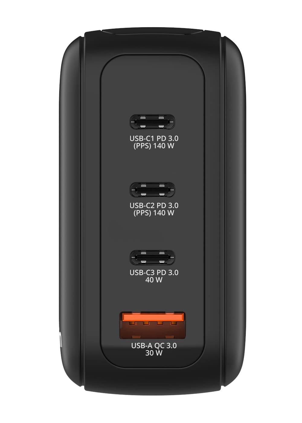 Verbatim Incarcator USB Adaptor de calatorie mini Verbatim 30240, GaN, 140W, display, USB-C1/C2 PD 3.0 pana la 140W, USB-C3 PD 3.0 pana la 40W, USB-A QC 3.0 pana la 30W, negru