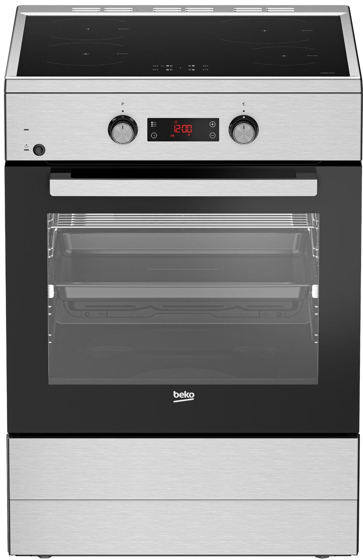 Beko Aragaz Aragaz Beko FSM69301SXT | Plita inductie, Cuptor electric 72L, 8 functii, 60cm, Inox