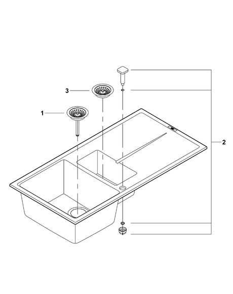 Grohe Chiuveta bucatarie Chiuveta Bucatarie Grohe K400 31642AP0 | 1000x500mm, 2 Boluri, Granite Black, Reversibil