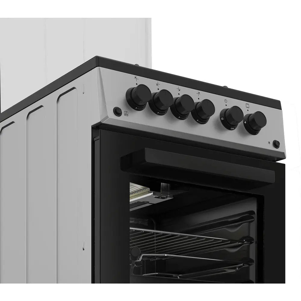 Beko Aragaz Aragaz Beko FSGT52110DXON | 4 Arzatoare, Grill Gaz, Rotisor, Timer, 50x60x85cm