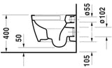 Duravit Vas wc Duravit, Toilet wm compact 480mm Soleil by Starck,white,rimless.,wd, Duraf. incl., suspendat, evacuare orizontala, fara capac (0026490000), alb
