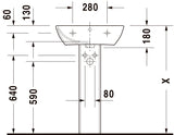 Duravit Lavoar baie Lavoar Duravit 2335550000 | 550mm, Dreptunghiular, Montare Perete, Alb