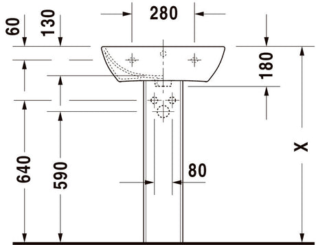 Duravit Lavoar baie Lavoar Duravit 2335550000 | 550mm, Dreptunghiular, Montare Perete, Alb