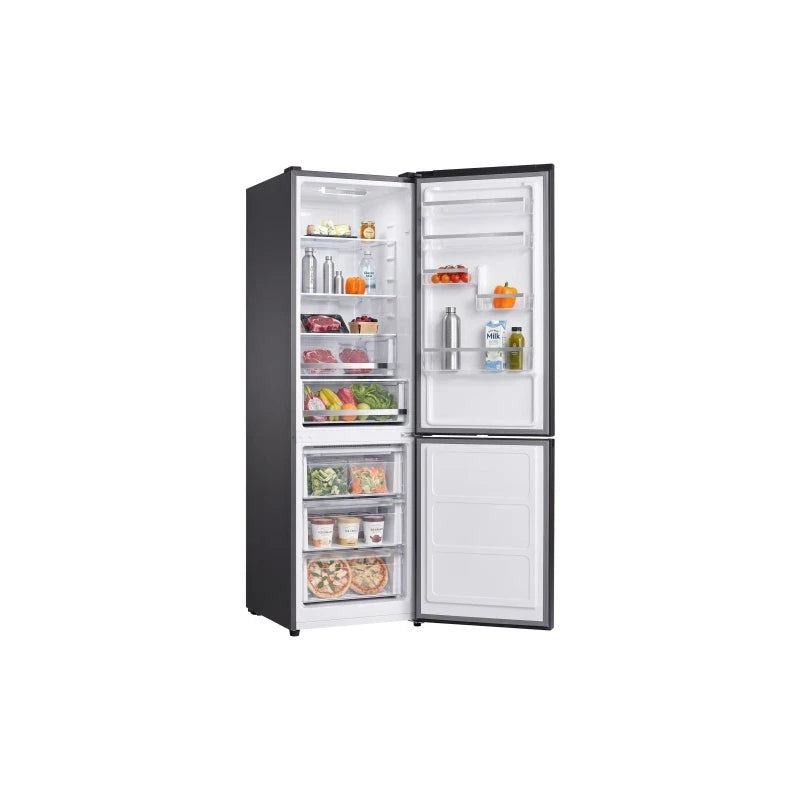 Combina frigorifica Total No Frost Daewoo, volum net 344 (235+109) litri , clasa E, Inverter, display pe usa, Silver