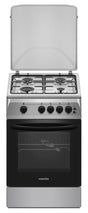 NobeLTek Cooking Aragaz Nobeltek, 50x60, plita si cuptor pe gaz, grill gaz, rotisor, aprindere electrica plita, iluminare cuptor, siguranta plita si cuptor, echipat cu diuze GN, diuze GPL de schimb, front si plita inox, laterale silver