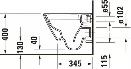 Duravit Vas wc Duravit, Toilet wm compact 480 mm D-Neo, white, rimless, wd-model, suspendat, evacuare orizontala, fara capac (0021610000, 0021690000), alb
