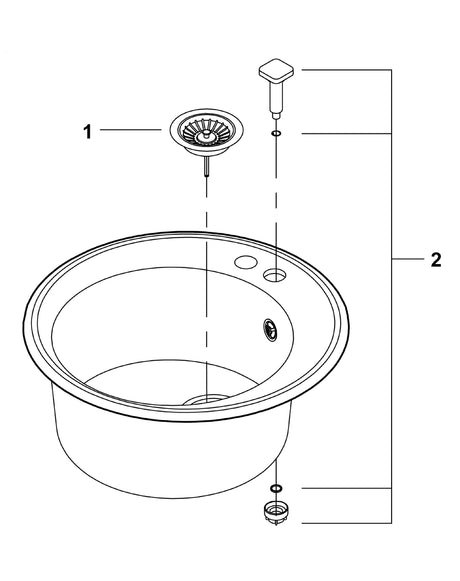 Grohe Ustensile de bucatarie profesionale Chiuveta Bucatarie Grohe 31656AP0 | K200, 1 Cuva, Compozit Quartz, Negru